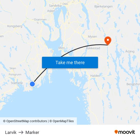 Larvik to Marker map