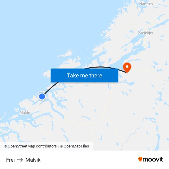 Frei to Malvik map