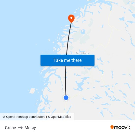 Grane to Meløy map