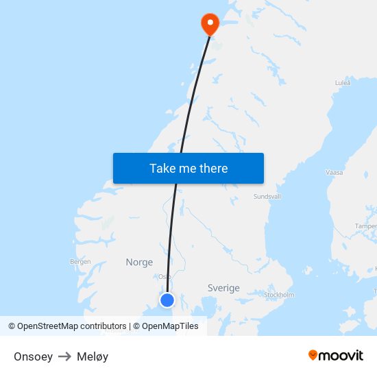 Onsoey to Meløy map