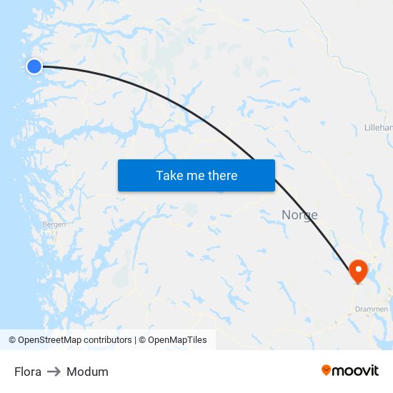 Flora to Modum map