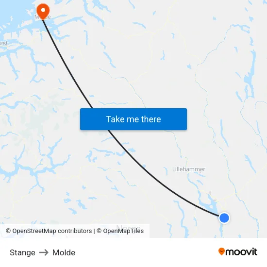 Stange to Molde map