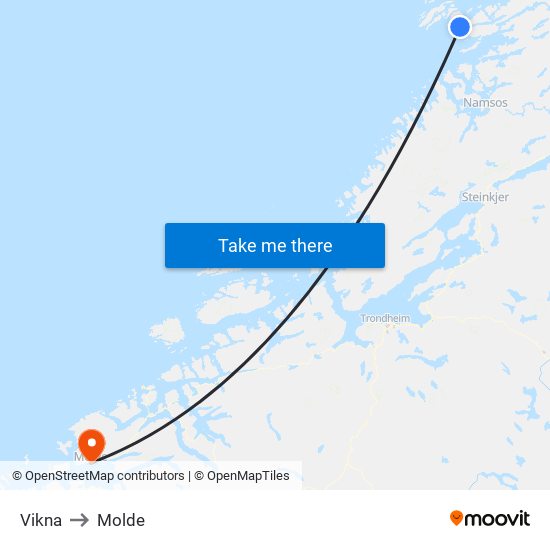 Vikna to Molde map