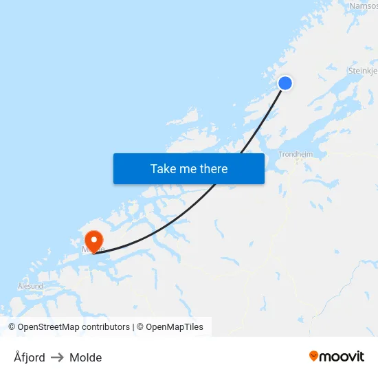 Åfjord to Molde map