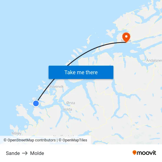 Sande to Molde map