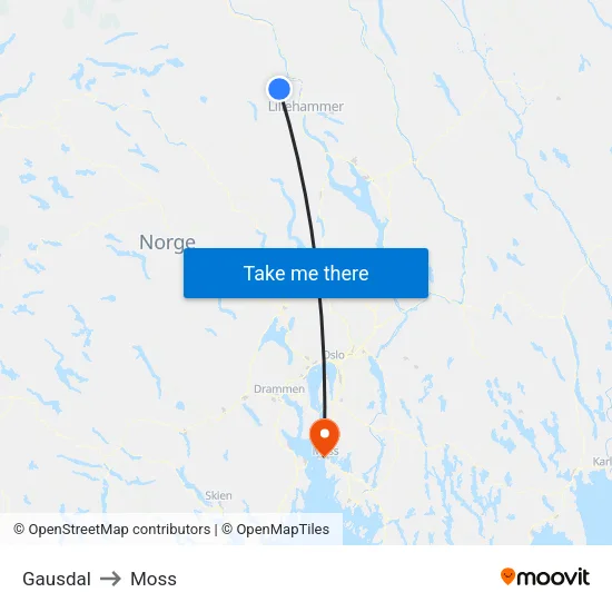 Gausdal to Moss map