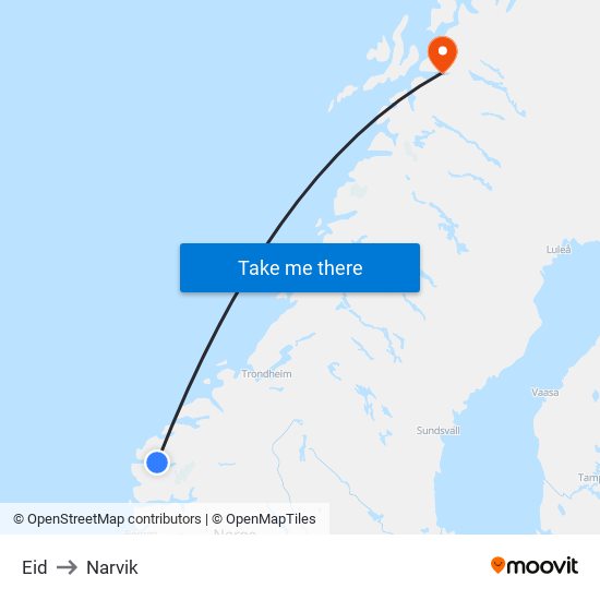 Eid to Narvik map