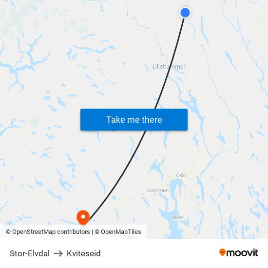 Stor-Elvdal to Kviteseid map