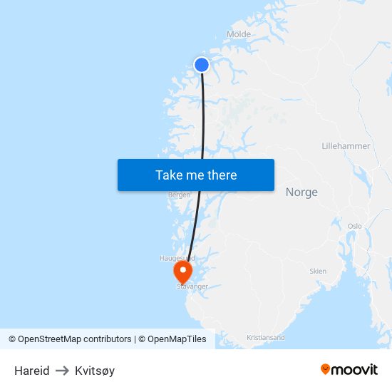 Hareid to Kvitsøy map