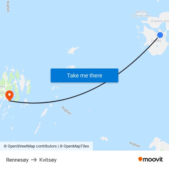 Rennesøy to Kvitsøy map