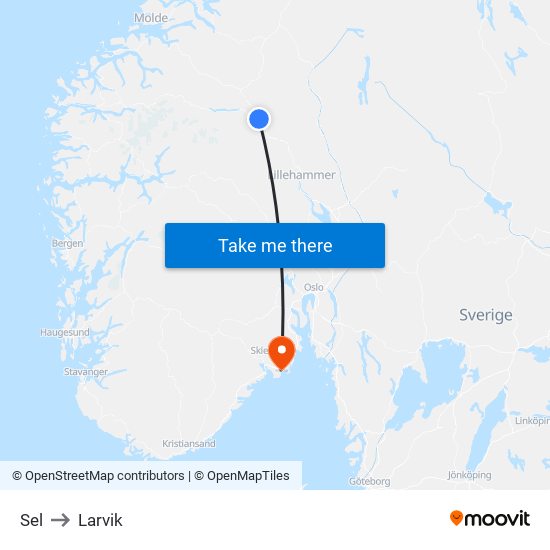 Sel to Larvik map