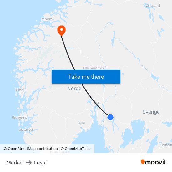 Marker to Lesja map