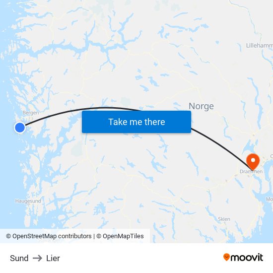 Sund to Lier map