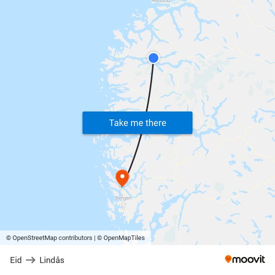 Eid to Lindås map