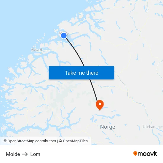 Molde to Lom map