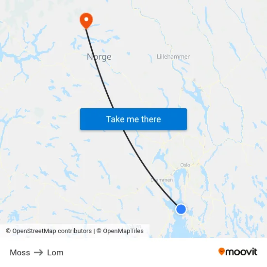 Moss to Lom map