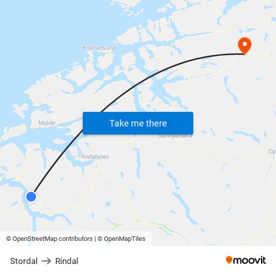 Stordal to Rindal map