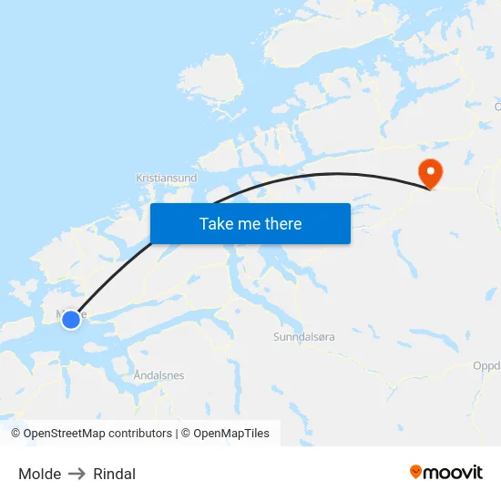 Molde to Rindal map
