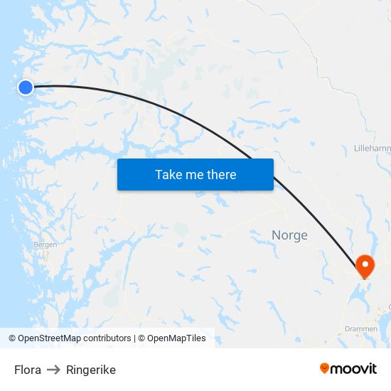 Flora to Ringerike map