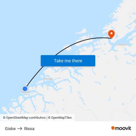 Giske to Rissa map