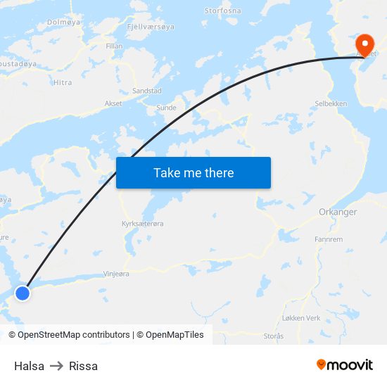 Halsa to Rissa map