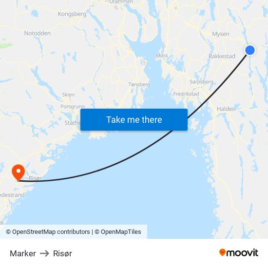 Marker to Risør map