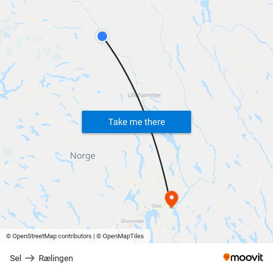 Sel to Rælingen map