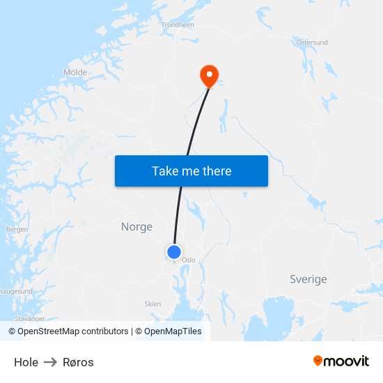 Hole to Røros map