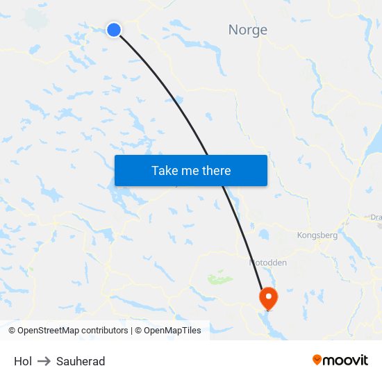 Hol to Sauherad map