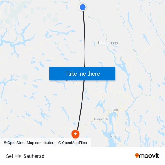 Sel to Sauherad map