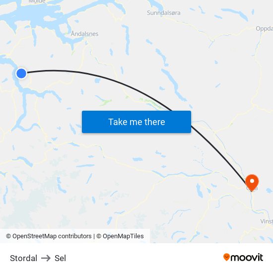 Stordal to Sel map