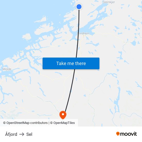 Åfjord to Sel map