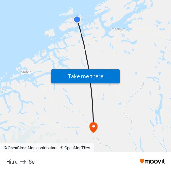 Hitra to Sel map