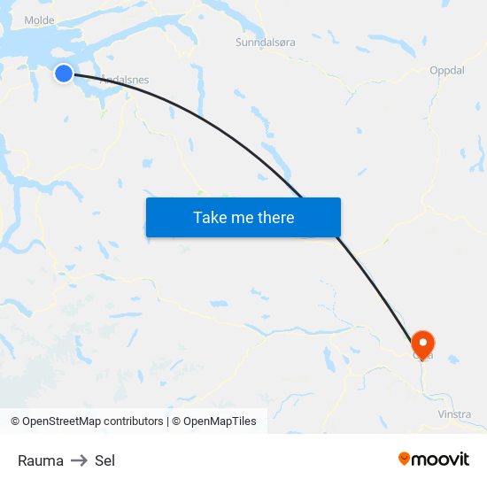Rauma to Sel map
