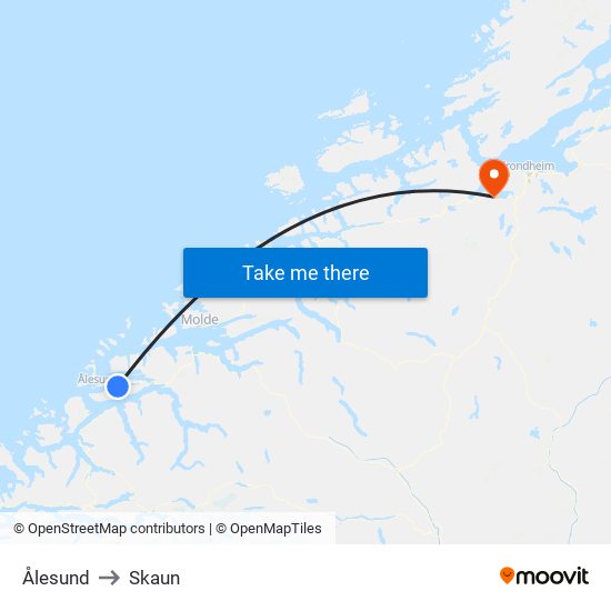 Ålesund to Skaun map