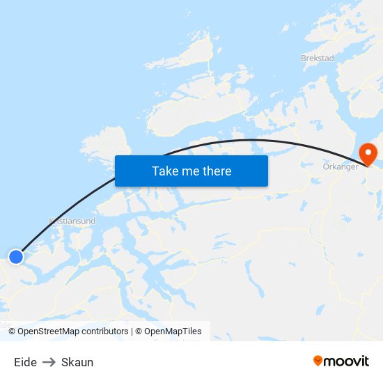 Eide to Skaun map