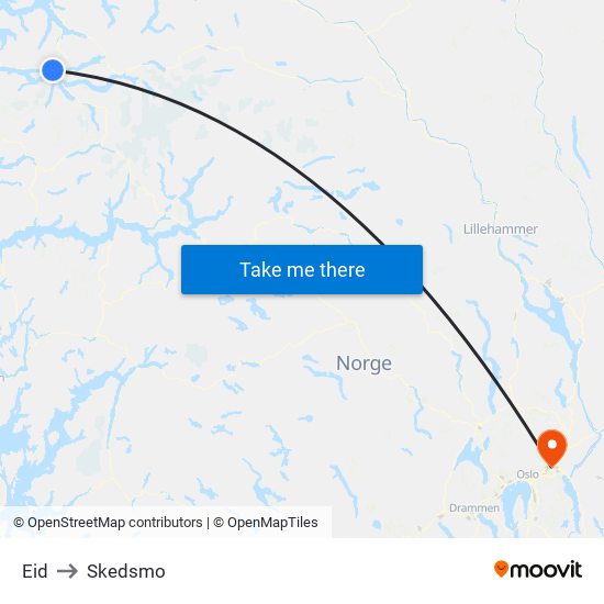 Eid to Skedsmo map
