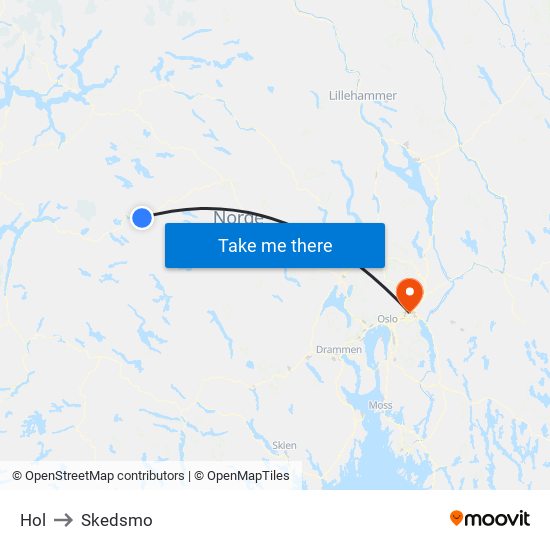 Hol to Skedsmo map