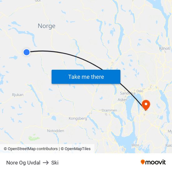 Nore Og Uvdal to Ski map