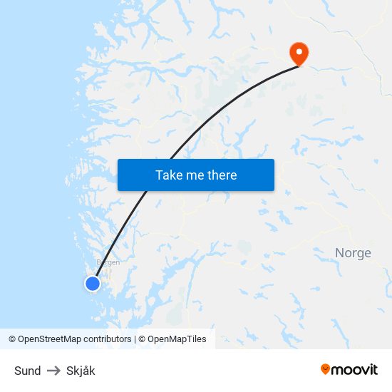 Sund to Skjåk map