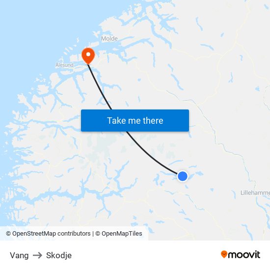 Vang to Skodje map