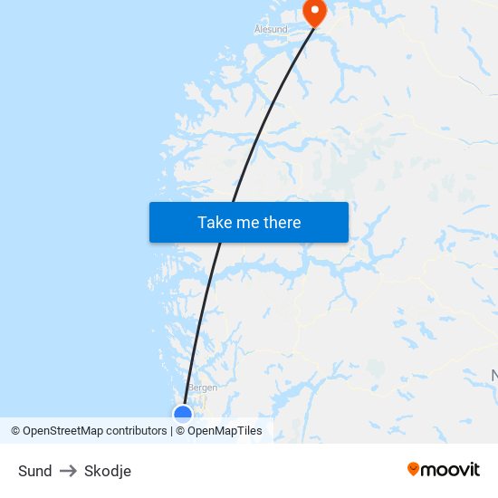 Sund to Skodje map