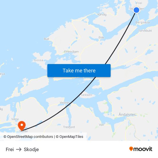 Frei to Skodje map