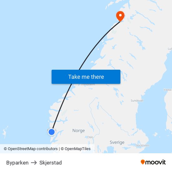 Byparken to Skjerstad map