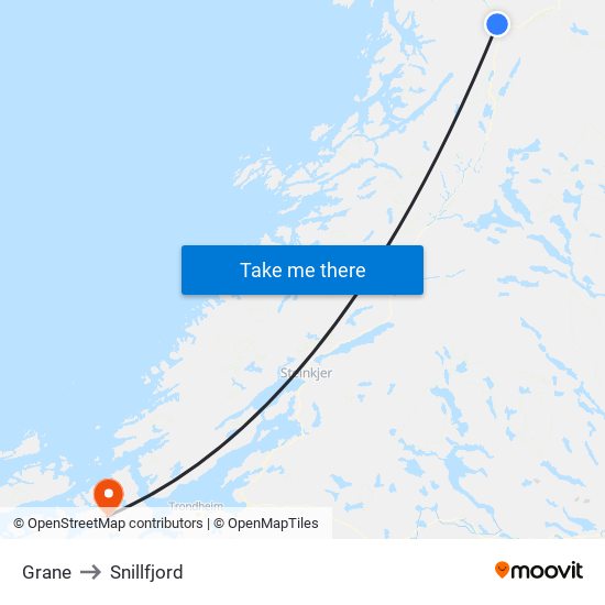 Grane to Snillfjord map