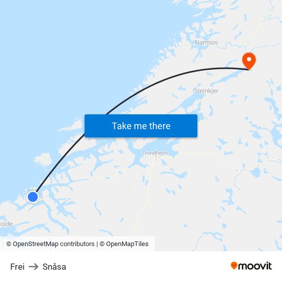 Frei to Snåsa map