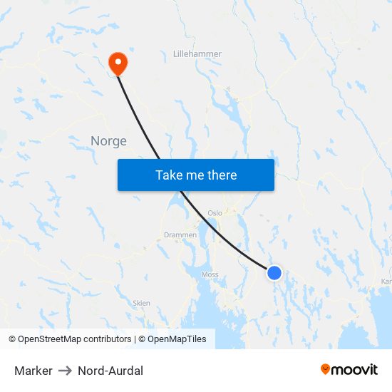 Marker to Nord-Aurdal map