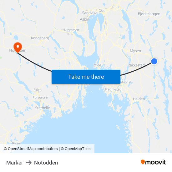 Marker to Notodden map