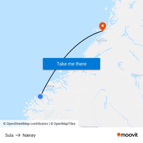 Sula to Nærøy map