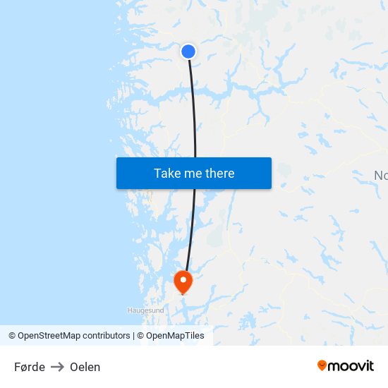 Førde to Oelen map